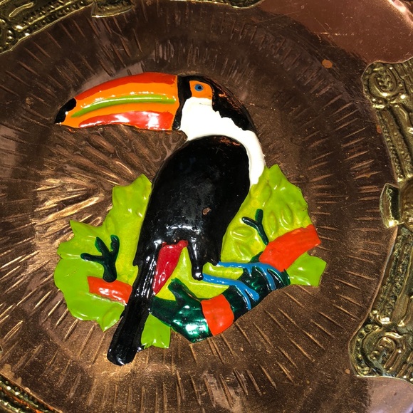 Set of two vintage Venezuelan handmade copper wall plates - Picture 7 of 9